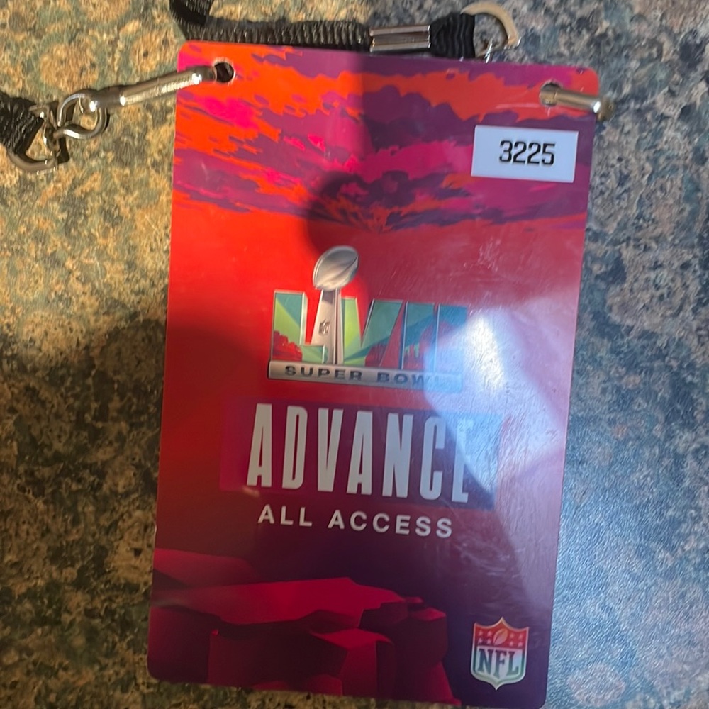 I got this all access Super Bowl LVII pass at work.